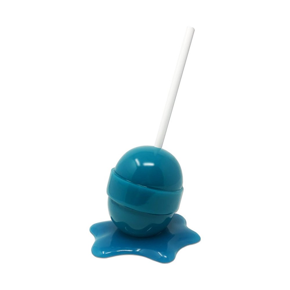 Teal Large Resin Melting Lollipop Sculpture